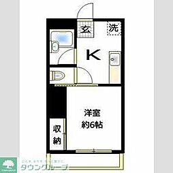 トーシンハイツ堀江 1Kの間取図画像