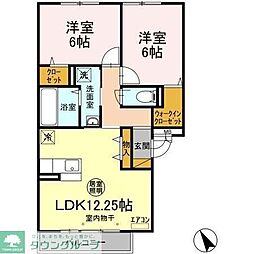 ブランシュールA棟 2LDKの間取図画像