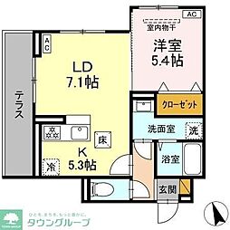 (仮称)前原東2丁目PJ Dーセアリス前原東 1LDKの間取図画像