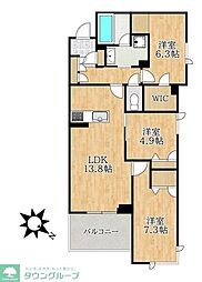 ザ・アークコート市川妙典 3LDKの間取図画像