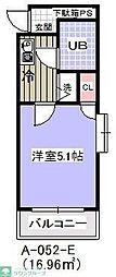 ローズガーデンA52番館 1Kの間取図画像