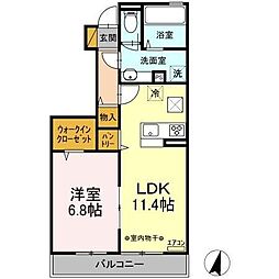 コンフォーレA 1LDKの間取図画像