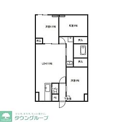 プレステージ市川2 3LDKの間取図画像