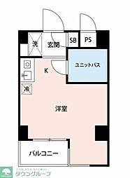 ユーコート本八幡 ワンルームの間取図画像