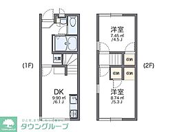 レオパレスプルミールラムタ 2DKの間取図画像