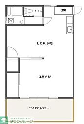 ハピネス本八幡 1LDKの間取図画像