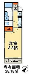 レ・ソール西船橋 1Kの間取図画像