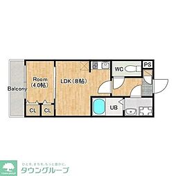 ジーメゾン八千代台北カルム 1LDKの間取図画像