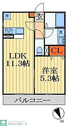 シャンブルK 1LDKの間取図画像