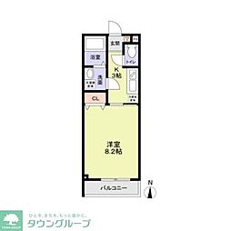 クロレ船橋宮本 1Kの間取図画像