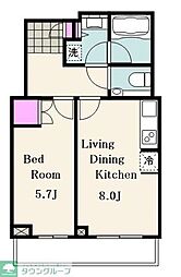 グランドターミナルタワー本八幡 1LDKの間取図画像