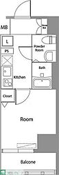 大神宮下Residence 1Kの間取図画像