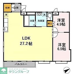 コーポラス石井 2LDKの間取図画像