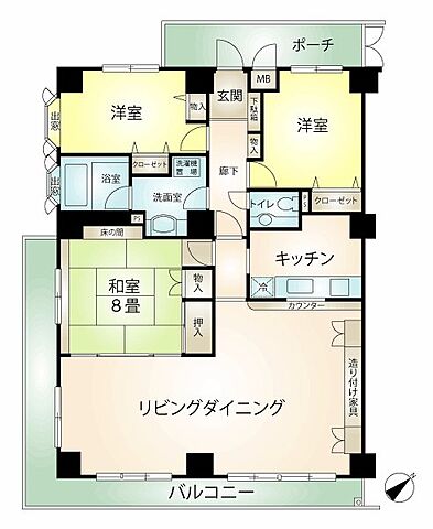 間取り サンライズポイント真鶴 4階/-