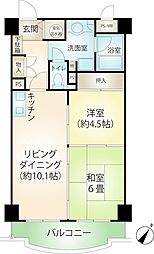 ケアリゾート熱海弐番館 2LDKの間取図画像