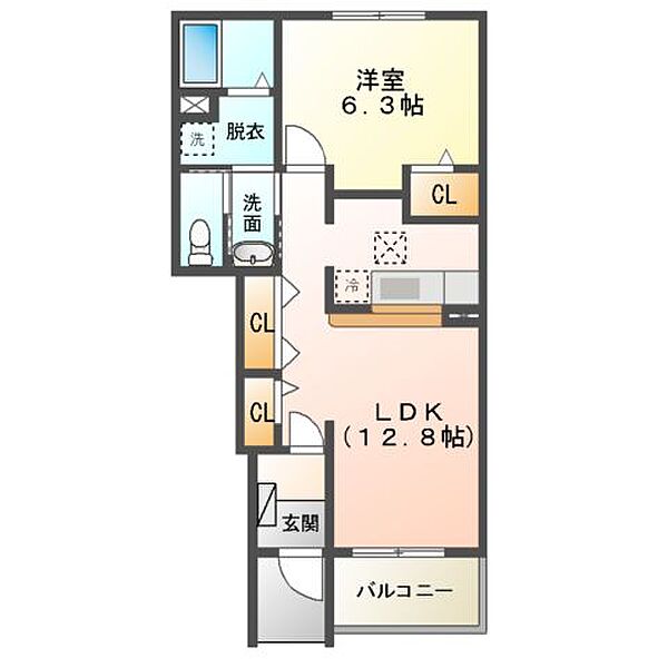 セントポーリア2 ｜兵庫県姫路市広畑区西蒲田(賃貸アパート1LDK・1階・46.49㎡)の写真 その3