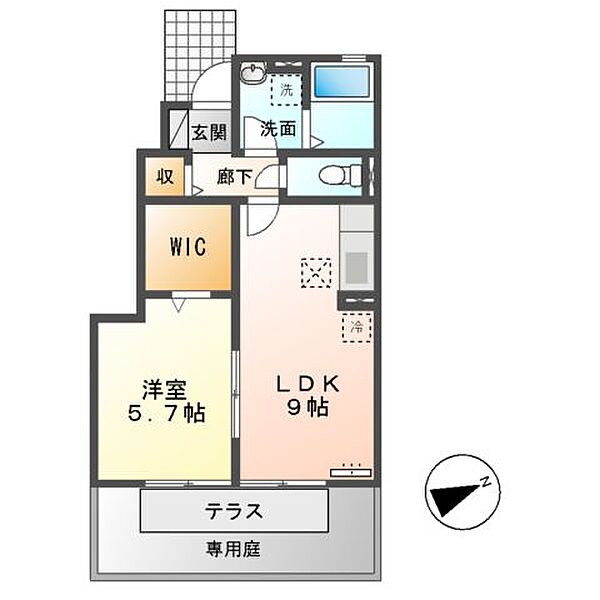 ヴァルトＢ棟 ｜兵庫県たつの市龍野町堂本(賃貸アパート1LDK・1階・38.40㎡)の写真 その4