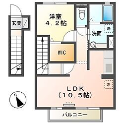 セジュールＡＭＩＫＡ3 2階1LDKの間取り
