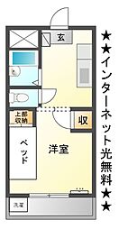 マイアール太子 ワンルームの間取図画像