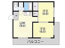 ダイバーシティ神戸長田C棟 C201 2階2LDKの間取り