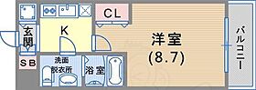 S-RESIDENCE神戸磯上通 813 ｜ 兵庫県神戸市中央区磯上通４丁目2番16号（賃貸マンション1K・8階・25.43㎡） その2