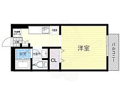 ジュネス離宮 1階ワンルームの間取り