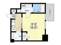 Cion KOBE Bayside 8階1Kの間取り