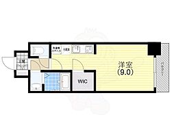 ファーストフィオーレ神戸ピアチェーレ 9階ワンルームの間取り