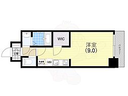 ファーストフィオーレ神戸ピアチェーレ 9階ワンルームの間取り