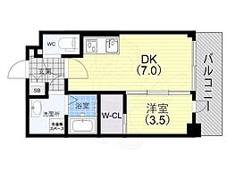 SDグランツ三宮イーストフロント 5階1DKの間取り