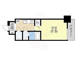 セオリー神戸クレール 14階1Kの間取り