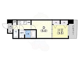 セレニテ神戸ミラクノール 10階2Kの間取り