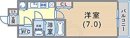 ラヴ神戸三宮 14階1Kの間取り