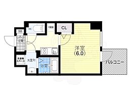 エスリード神戸三宮ヒルズ 9階1Kの間取り