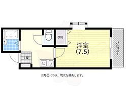 ラフィーネ兵庫 1Kの間取図画像