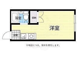 ベルハイム池田 ワンルームの間取図画像