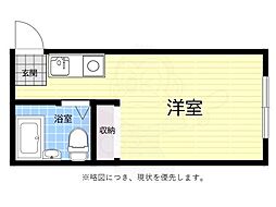 ベルハイム池田 ワンルームの間取図画像