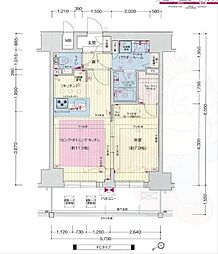 プレサンスTHE神戸 1LDKの間取図画像