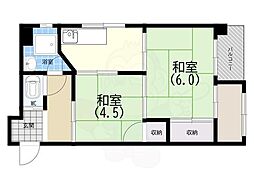 片山マンション 2DKの間取図画像