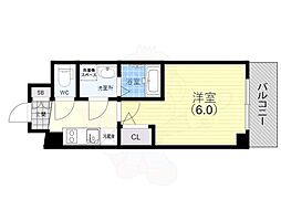 エスリード神戸大倉山ヒルズ 1Kの間取図画像