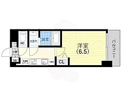 アドバンス神戸レイソレ 1Kの間取図画像