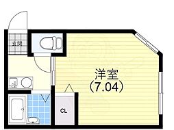 ラグーナ 1Kの間取図画像