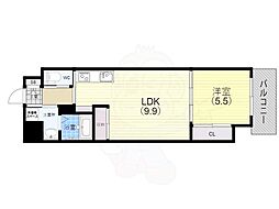 zonna磯上通 1LDKの間取図画像