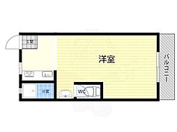 マンションカザミドリ 1Kの間取図画像