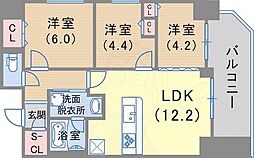サムティグランツ神戸 3LDKの間取図画像