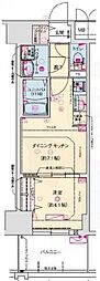 プレサンス神戸セレスティア 1DKの間取図画像