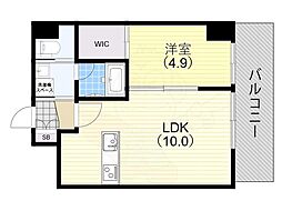 アヴェニール永沢 1LDKの間取図画像