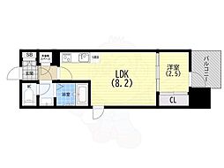 セレニテ神戸駅前アリエ 1LDKの間取図画像