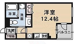 オーキドレジデンス神戸三宮 ワンルームの間取図画像