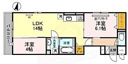 グレイスコート神戸北野 2LDKの間取図画像
